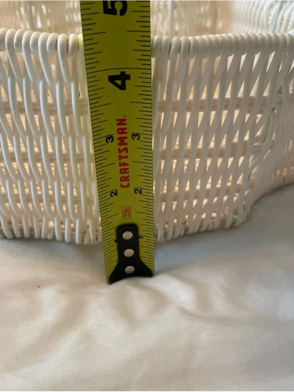 Ghost Woven Wicker Basket White Halloween Candy Bowl Tray Decor‎ 12in